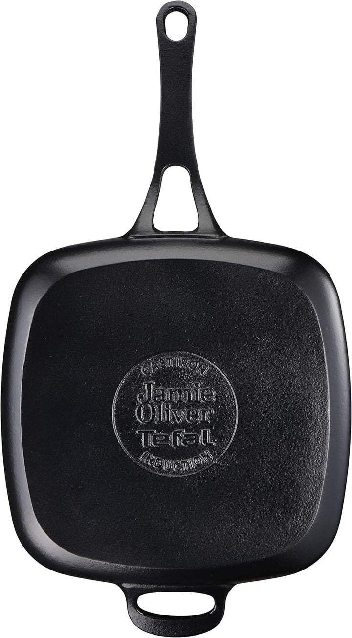 Tefal E21391 Jamie Oliver Guss Grillpfanne Emaille-Beschichtung 25 cm, Eisenguss