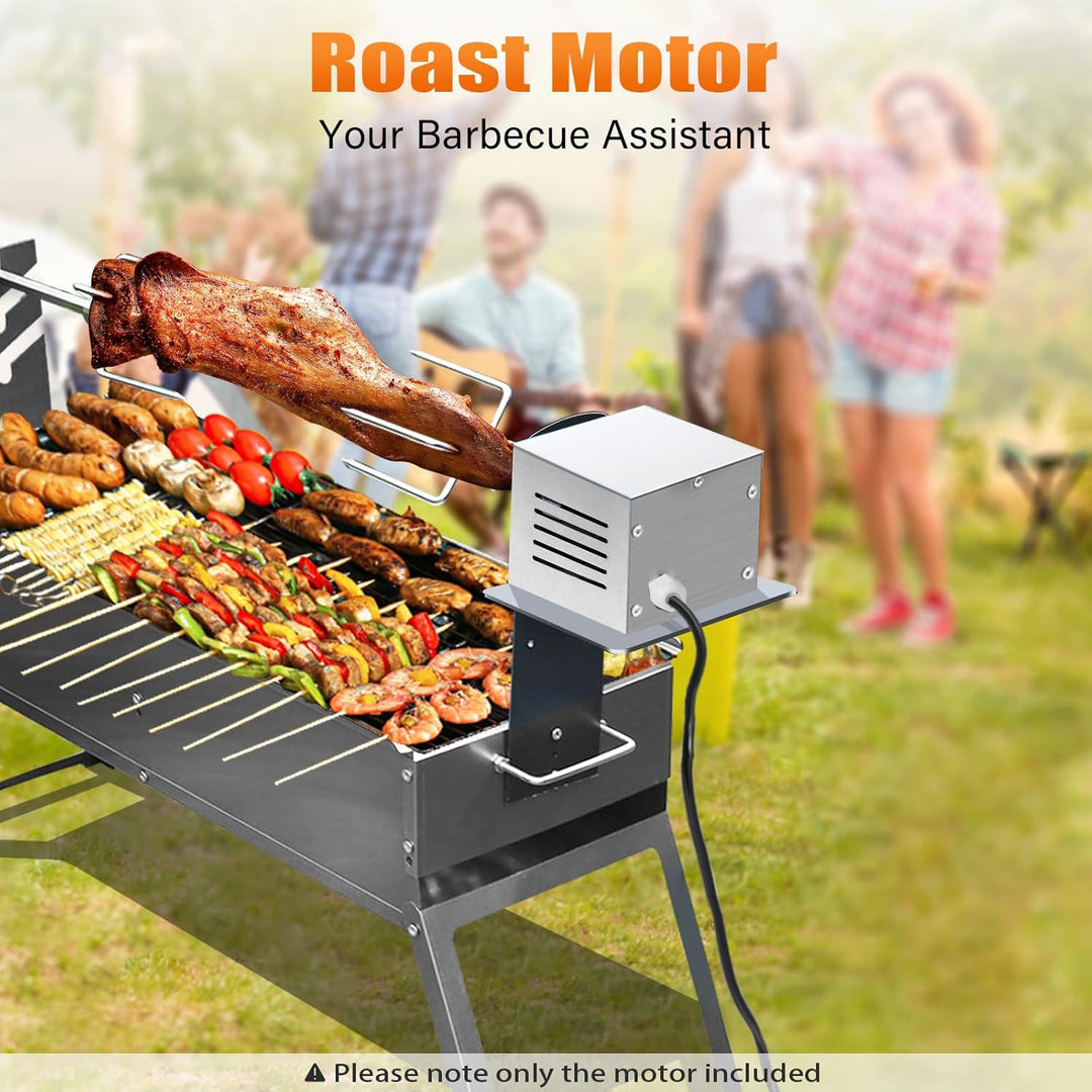 BBQ Rotisserie Motor,Barbecue Grill Motor Grillspiess Rotisserie Röster Spiess Drehspiess Edelstahl