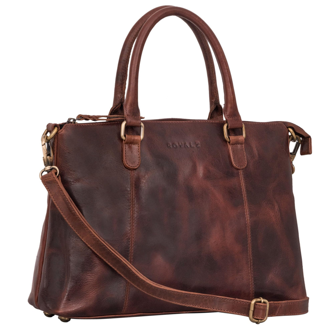 ROYALZ 'Payton' Elegante Lederhandtasche Damen Echtleder Klein Vintage Henkeltasche Ledertasche Frau