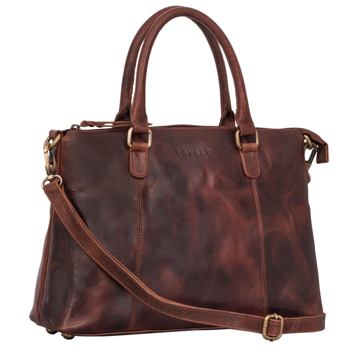 ROYALZ 'Payton' Elegante Lederhandtasche Damen Echtleder Klein Vintage Henkeltasche Ledertasche Frau