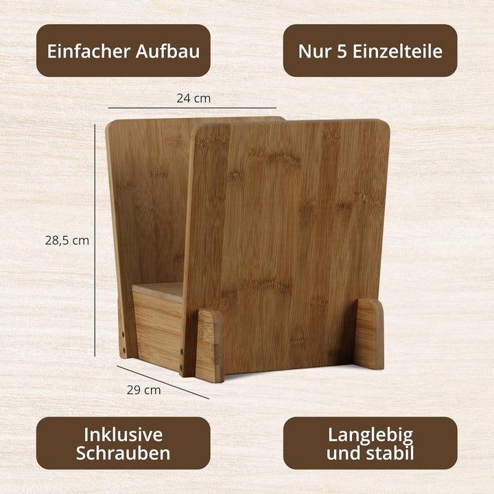 Stagecaptain LPSB-40 Bambus LP-Ständer Regal - Aufbewahrungs-Box für Vinyl-Schallplatten und mehr -