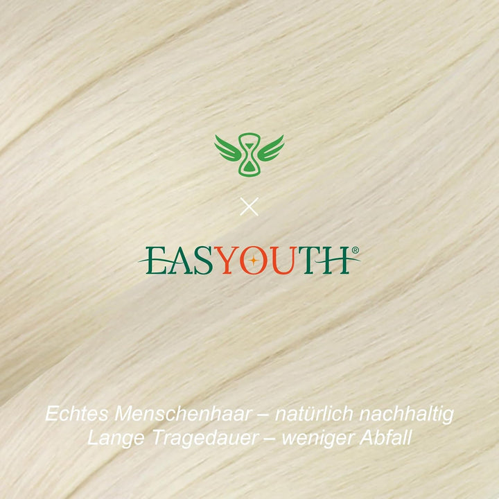 Easyouth Extensions Echthaar Bondings Blond Echthaar Bonding Extensions Keratin Platinblond 55cm Bon