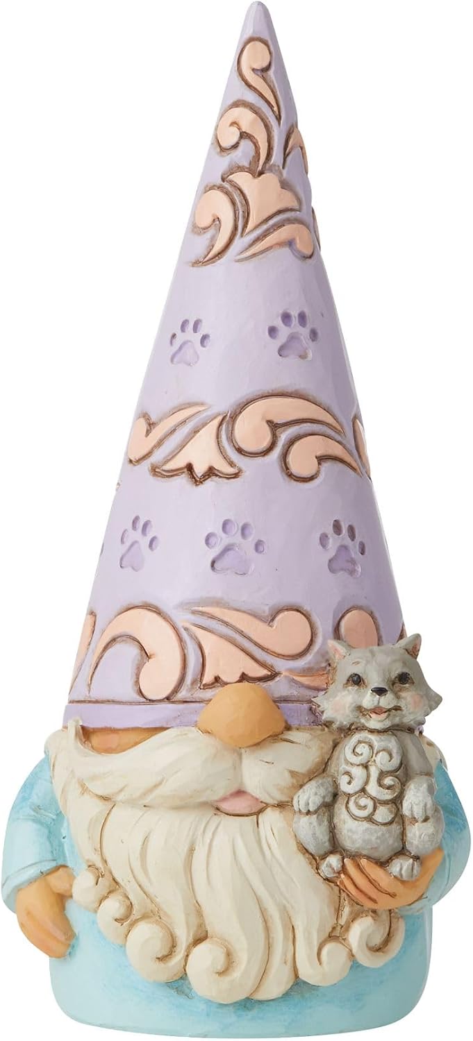 Enesco Jim Shore Heartwood Creek Zwerg mit Einer Katze, 14 cm, Mehrfarbig