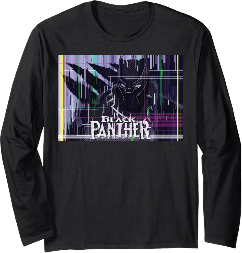 Marvel Black Panther Glitched Poster Langarmshirt