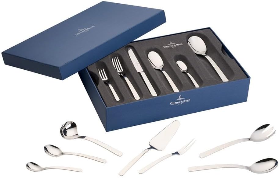 Villeroy & Boch - Louis Besteckset 68-teilig Silber, Spülmaschinenfest, Besteck Set 12 Personen, Bes