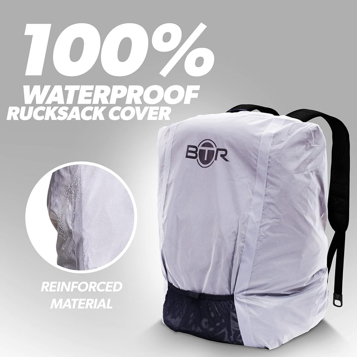 BTR Wasserfester Regenschutz für den Rucksack, Regenschutz für Schulranzen Reflektierend Grösse (57c