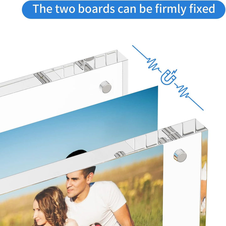 Niubee Acryl-Bilderrahmen, magnetisch, doppelseitiger Bilderrahmen, vertikal und horizontal, freiste