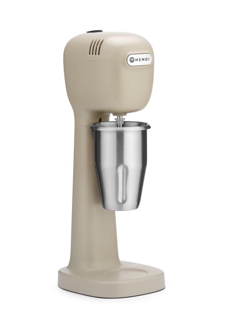 HENDI Milchshake Maker, Drink mixer, Frappés, Getränkemixer, Inkl. 2 Mixbechers (Edelstahl und Polyk
