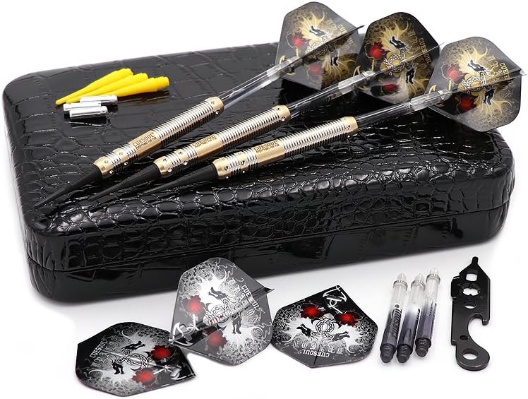 CUESOUL 16 Grams Deluxe Soft Tip Darts Set with Luxury Case（Dragon Series） JL-STL-B1103+D604, JL-STL