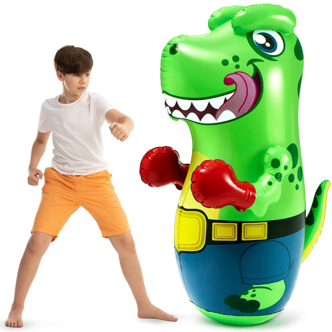 JOYIN Aufblasbarer Boxsack für Kinder und Erwachsene,T-Rex Dinosaurier Bopper 47 Zoll, Freistehendes