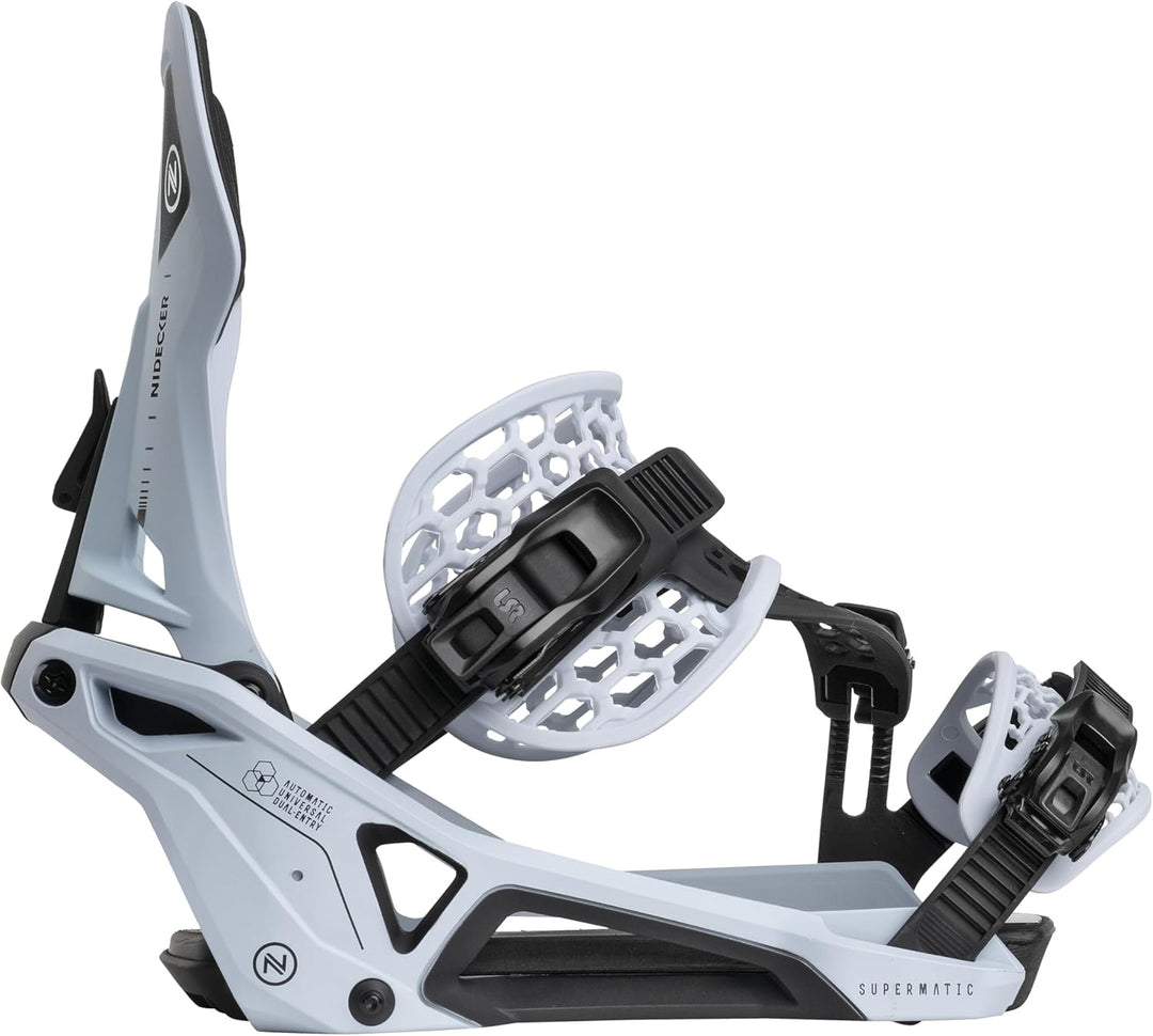 Nidecker Supermatic Snowboard – Universelle, doppelt einsteckbare automatische Bindung – Komfortabel
