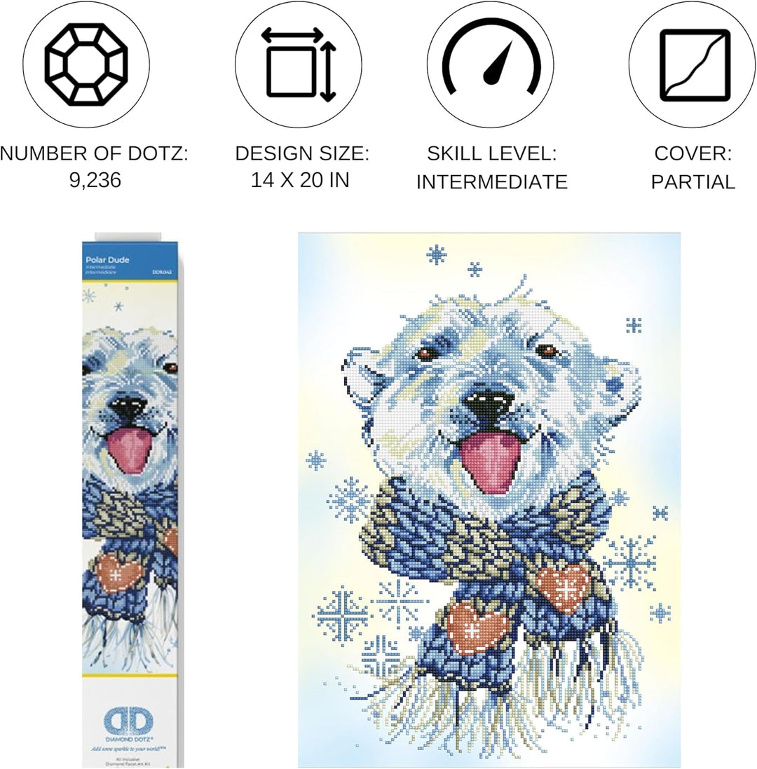 Diamond Dotz DD9-042 Polar Dude, ca. 37 x 51,5 cm gross, Diamond Painting, Malen mit Diamanten, funk