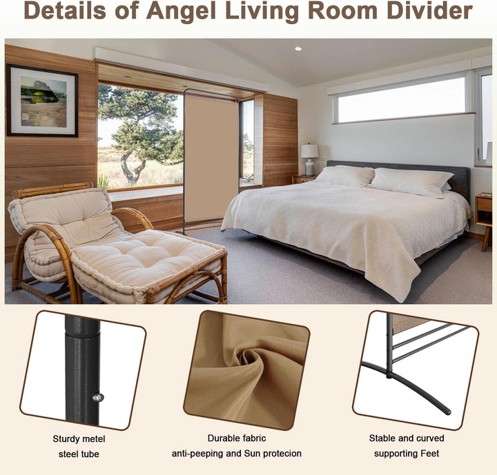 Angel Living Paravent 1 Teilig Klappbar Raumteiler Freistehend Sichtschutzwand Raumteiler Stellwand