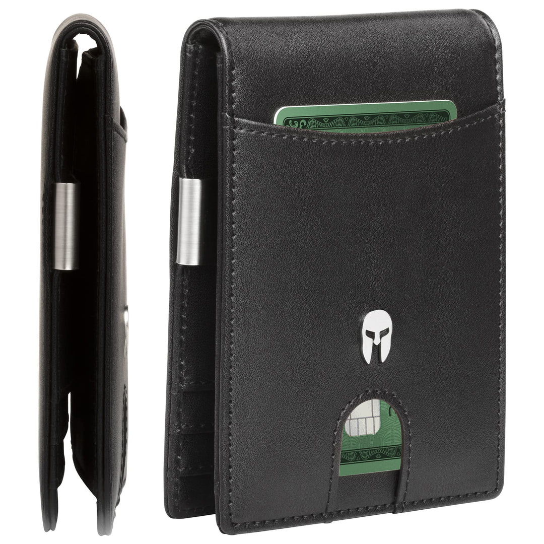 SPARTANO Slim Wallet, Herren Geldbörse aus echtem Leder, Herren Geldbeutel, Kartenetui mit RFID-Schu