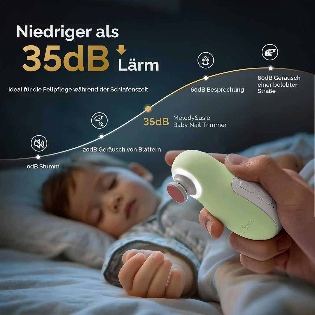 MelodySusie Elektrische Nagelfeile für Baby, Wiederaufladbare Baby Nagelfeile Elektrisch mit kabello