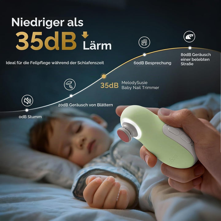 MelodySusie Elektrische Nagelfeile für Baby, Wiederaufladbare Baby Nagelfeile Elektrisch mit kabello