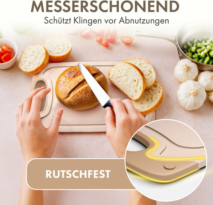 Blumtal Frühstücksbrettchen Kunststoff 25x15 cm im 6er Set - Brettchen spülmaschinenfest - Frühstück