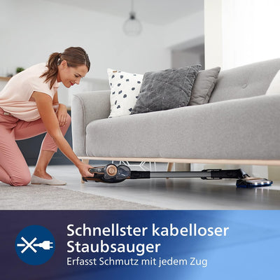 Philips SpeedPro Max Kabelloser Staubsauger – kabelloser Handstaubsauger mit 360-Grad-Saugdüse – bis