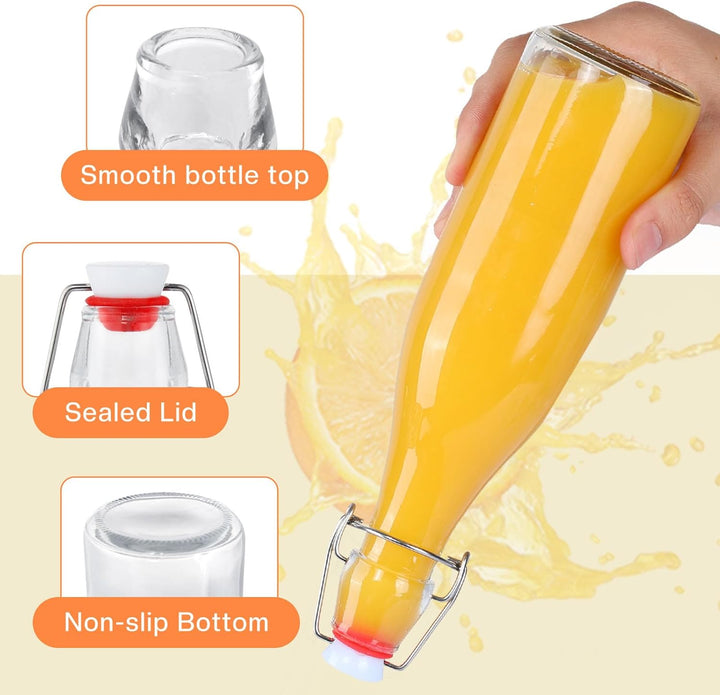 Zanfqvo Glasflaschen 500ml mit Bügelverschluss, 6 Stück Kleine Flaschen Zum Befüllen, Bügelflasche z