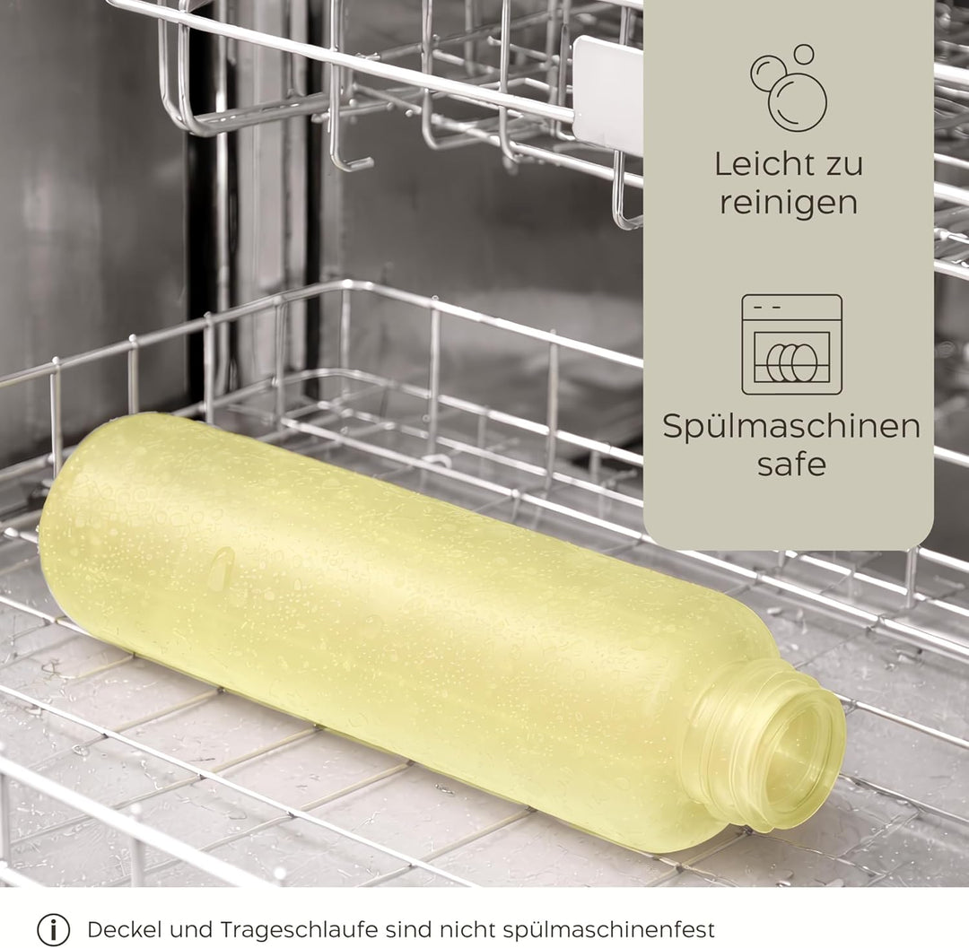 Twinzee Trinkflasche 1L Kohlensäure Geeignet & Auslaufsicher - Wasserflaschen Für Sport, Schule & Bü