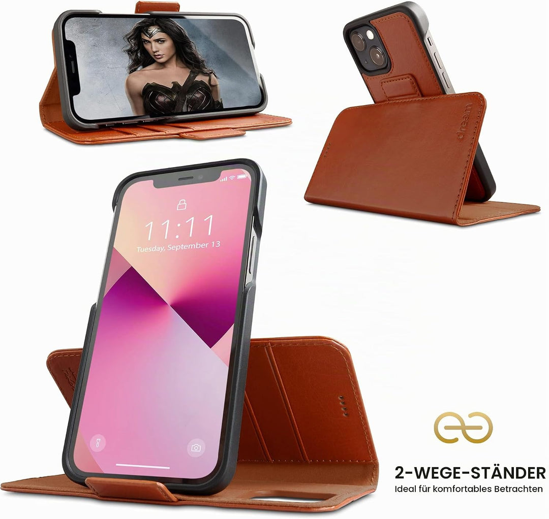 Dreem Fibonacci iPhone 13 Mini Brieftaschen-Etui / 2-in-1 stossfestes Etui und abnehmbares Folio aus
