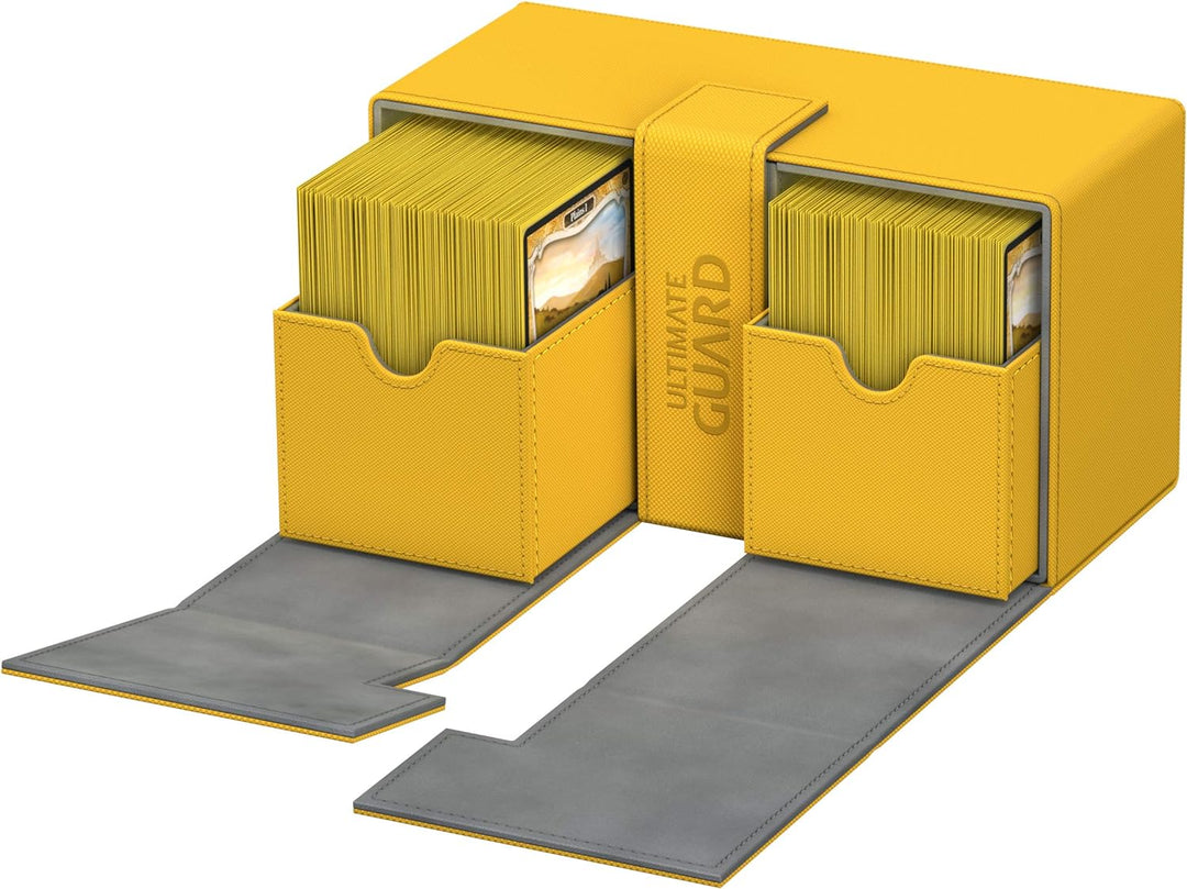 Ultimate Guard UGD010770 Twin Flip´n´Tray Deck Hülle 200 Plus XenoSkin, Bernstein, Standardgrösse Be
