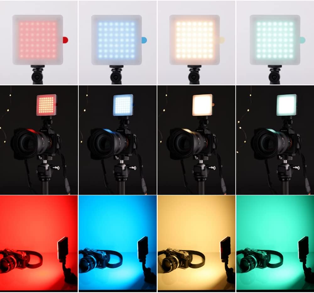K&F Concept Touch Sensor-Licht Leuchten Kamera-Videoleuchte Dimmfähige Beleuchtung + 4 FLeuchten Fil