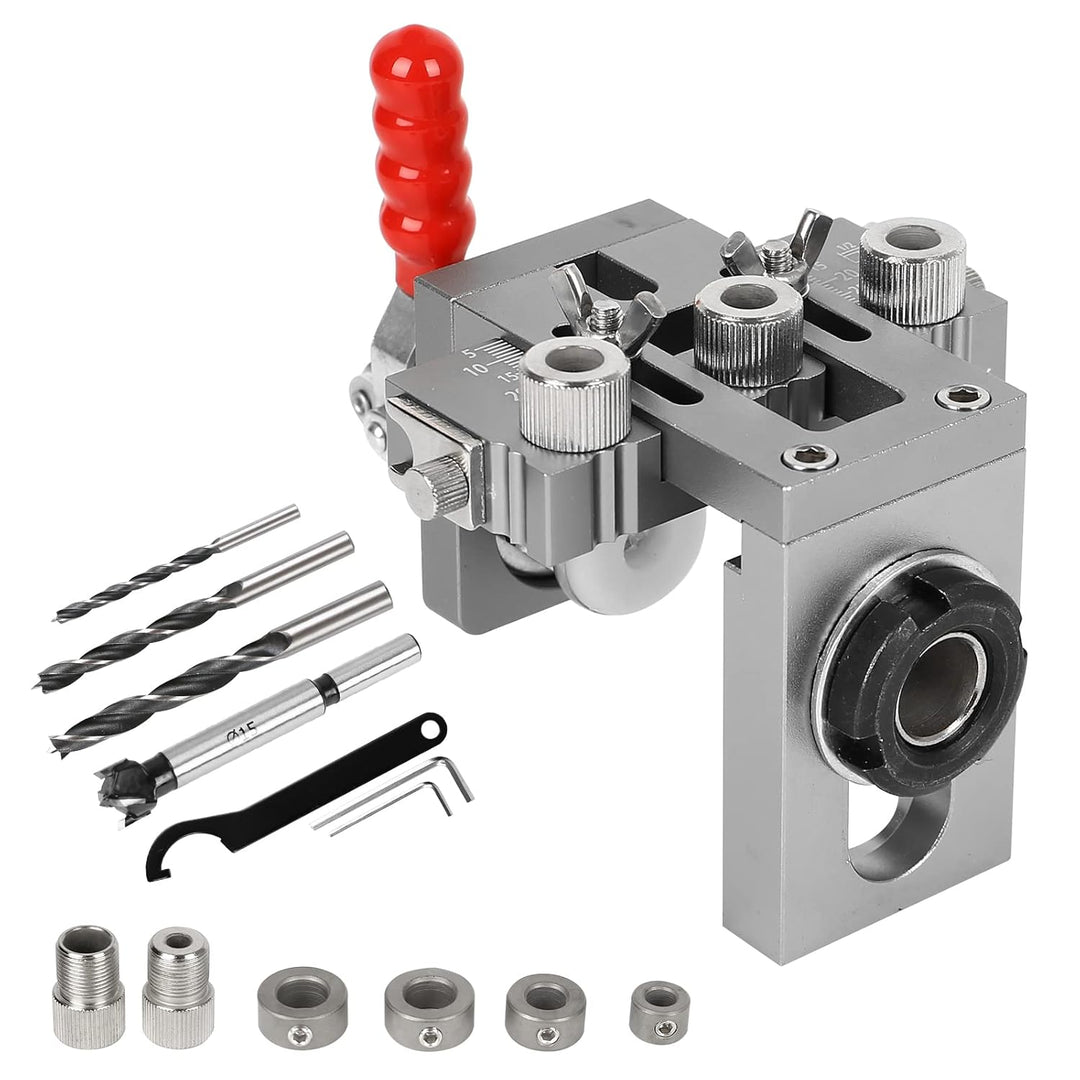 Pocket Hole Jig Set,CEIEVER Bohrschablone 4 in 1 Taschenloch bohrhilfe 6/8/10/15mm Multifunktion Boh