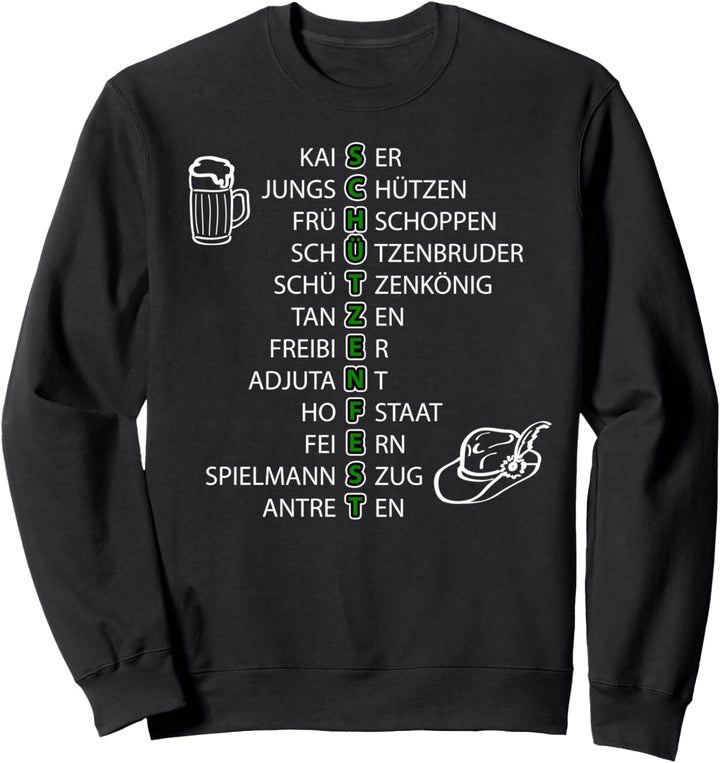 Schützenfest in Worten Kreuzworträtsel Sweatshirt
