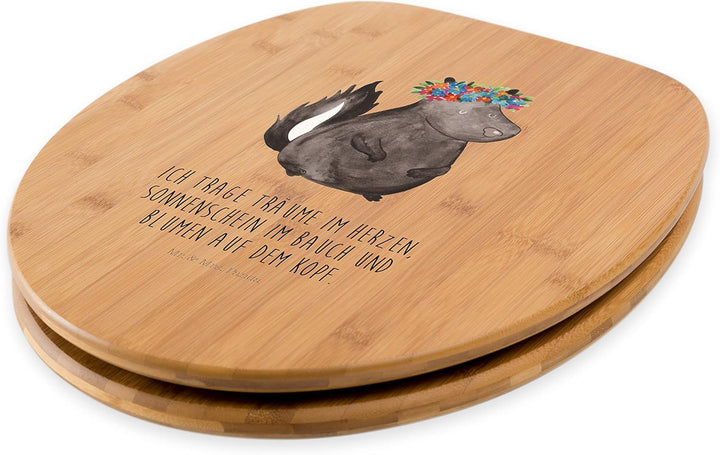 Mr. & Mrs. Panda Motiv WC Sitz Stinktier Blumenmaedchen - Geschenk, Stinki, Klobrille, Toilette, WC-
