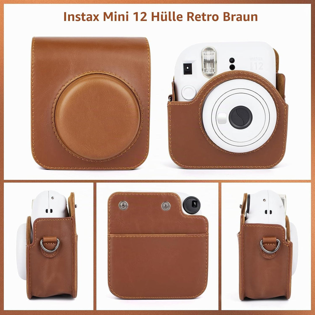 MUZIRI KINOKOO Protective Case for Fuji/Fuji Instax Mini 12 Instant Film Camera - PU Leather Mini 12