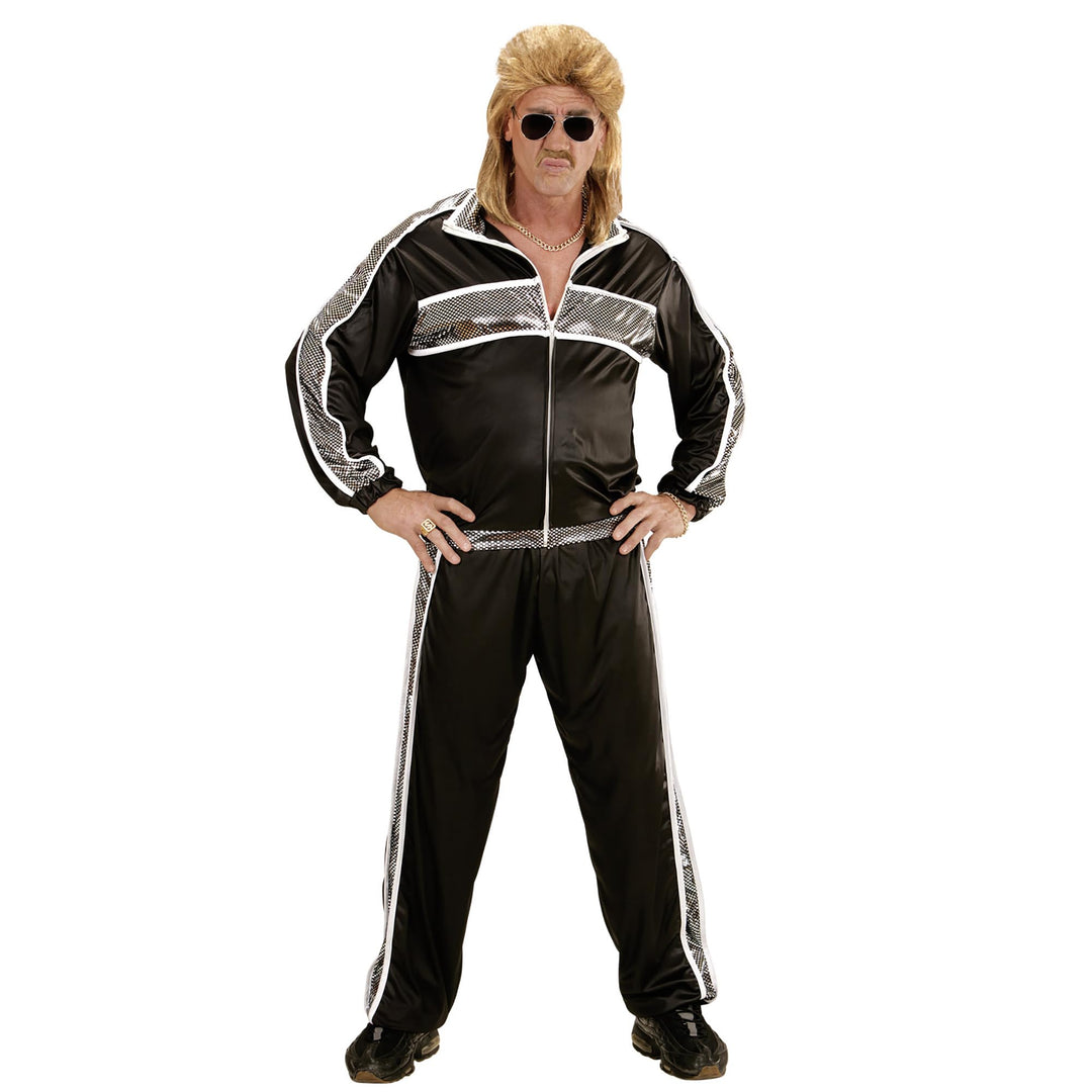 W WIDMANN MILANO Party Fashion - Kostüm Trainingsanzug, Jacke und Hose, 80er Jahre Outfit, Joggingan