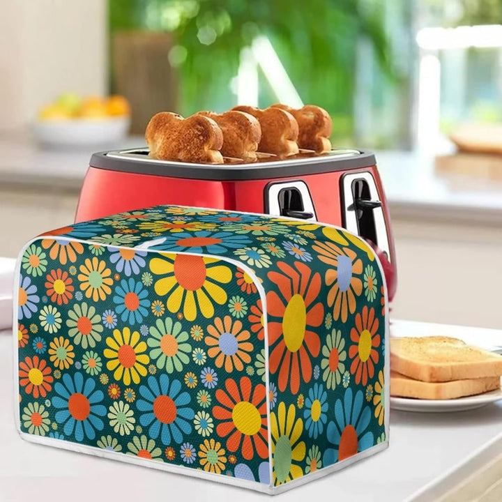 Toaster-Abdeckung mit Blumenmotiv und Gänseblümchen-Motiv, 2 Scheiben, Hahn-Muster, Brot-Toaster, Of