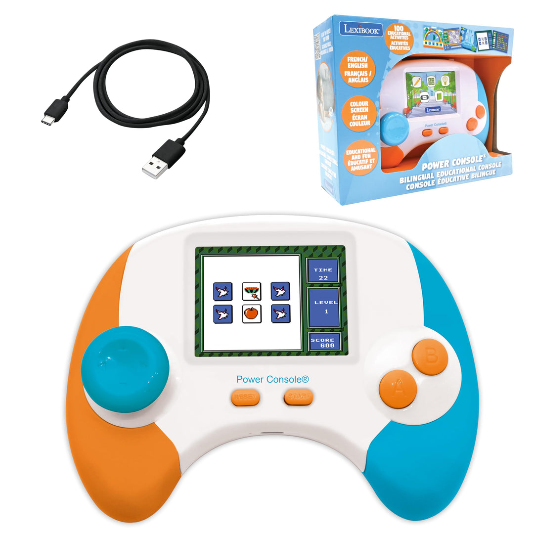 LEXIBOOK - Console éducative bilingue Français/anglais - Avec écran LCD 2,8 pouces - orange/bleu -JC