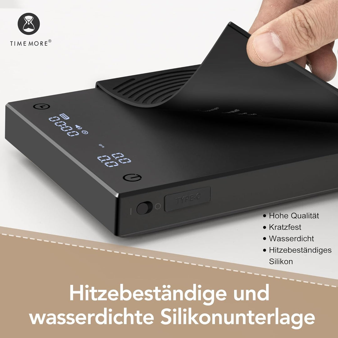 Black Mirror Basic 2, TIMEMORE Kaffeewaage mit Timer, Durchflusskontrolle, 0,1g Genauigkeit, mit aut