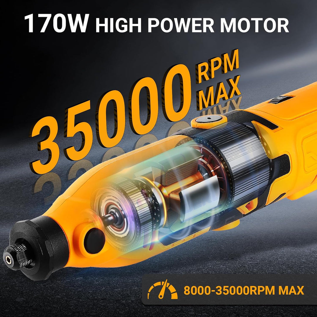 Multifunktionswerkzeug Rotationswerkzeug Gravur Gerät Mini Schleifer: DEKOPRO 170W 127 Zubehör Set V