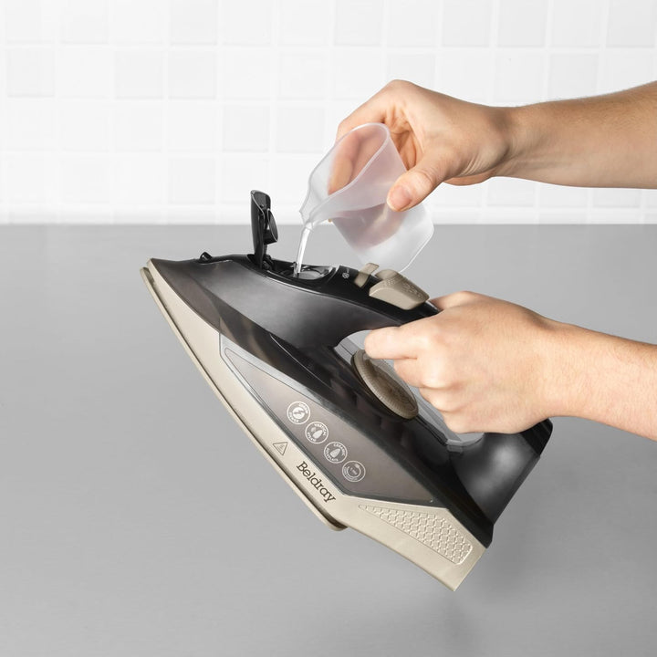 Beldray BEL01848VDE Dampfbügeleisen – 2000 W, traditionelles und kompaktes Dampfbügeleisen, Keramik-