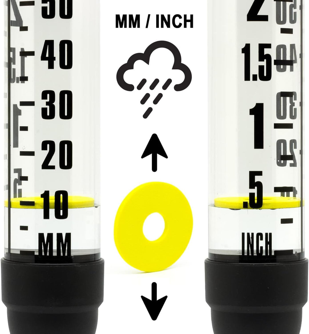 CKB LTD Regenmesser mit Erdspiess für den Aussenbereich, Regenmessung, Wasserzähler, Dual-Skala mit