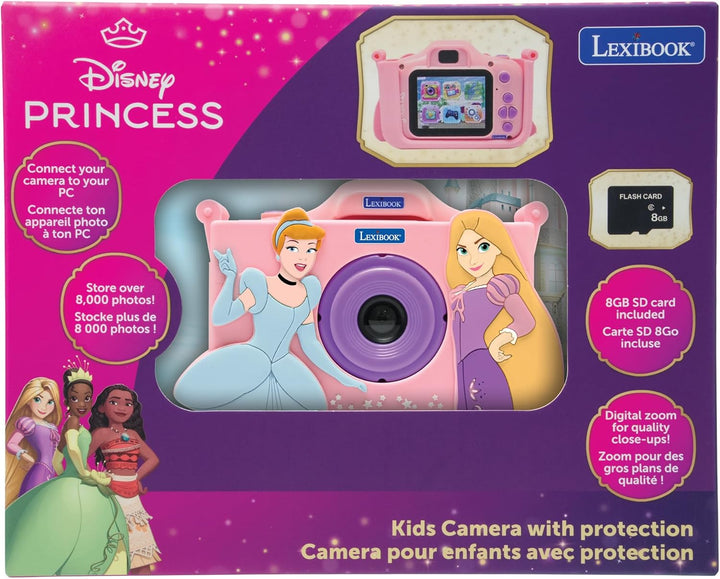 Lexibook, Disney Prinzessinnen, Kinderkamera mit Schutz Disney Prinzessinnen, Rosa, DJ078DP, Disney
