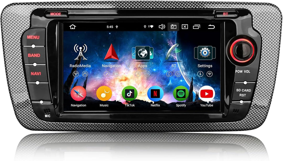 Erisin 7 Zoll Android 14 Autoradio 2Din mit GPS Navi für SEAT Ibiza Unterstützt Bluetooth Freisprech