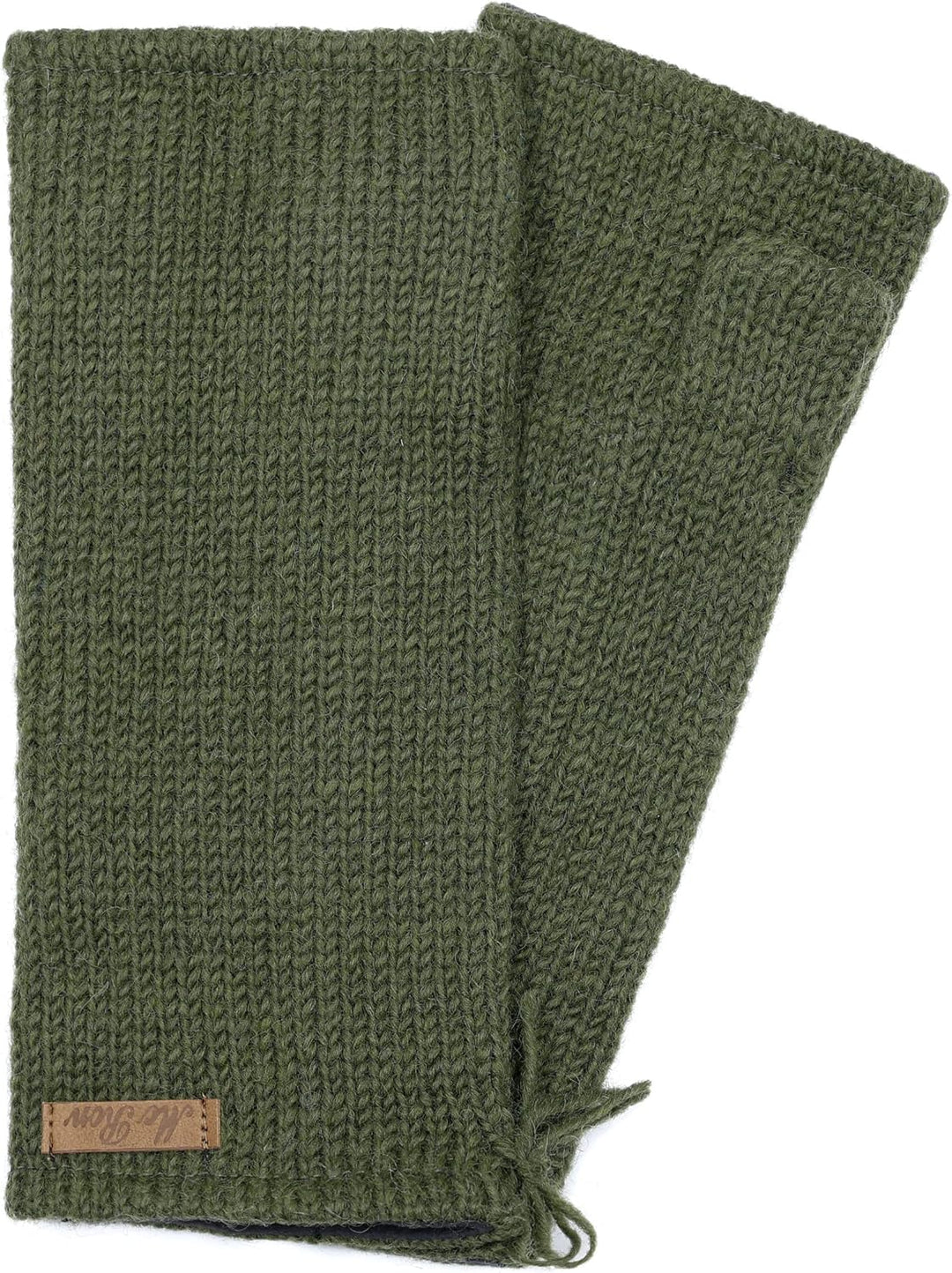 McRon Damen Gefütterte Pulswärmer Modell Reka Dunkelgrün, Dunkelgrün