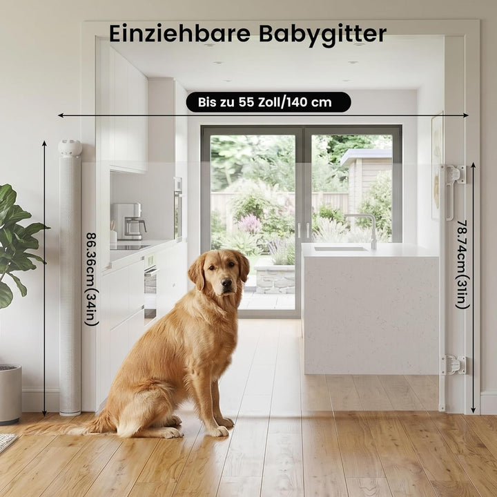 Treppenschutzgitter Ausziehbar 0-140 cm, Baby Absperrgitter Kinderschutzgitter, Türschutzgitter für