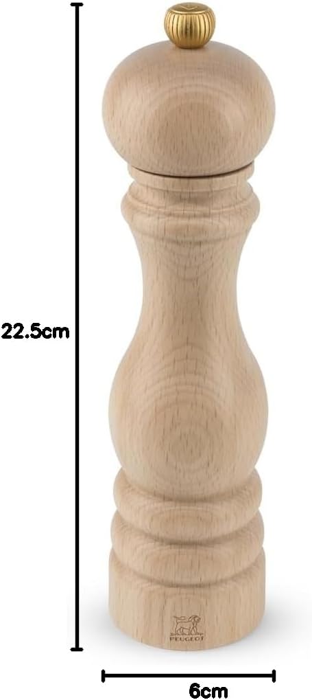 Peugeot Paris Manuelle Pfeffermühle, Klassische Mahlgradeinstellung, Höhe: 22 cm, Holz, Natur, 08704