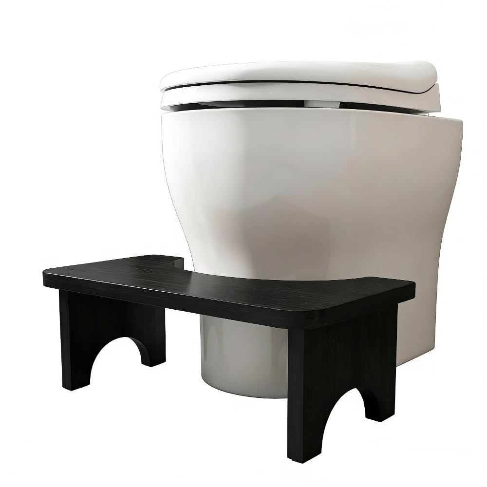 Zuxbolf Toilettenhocker aus Bambusholz Toilettenhocker Erwachsene Kackhocker für Verbesserten Stuhlg