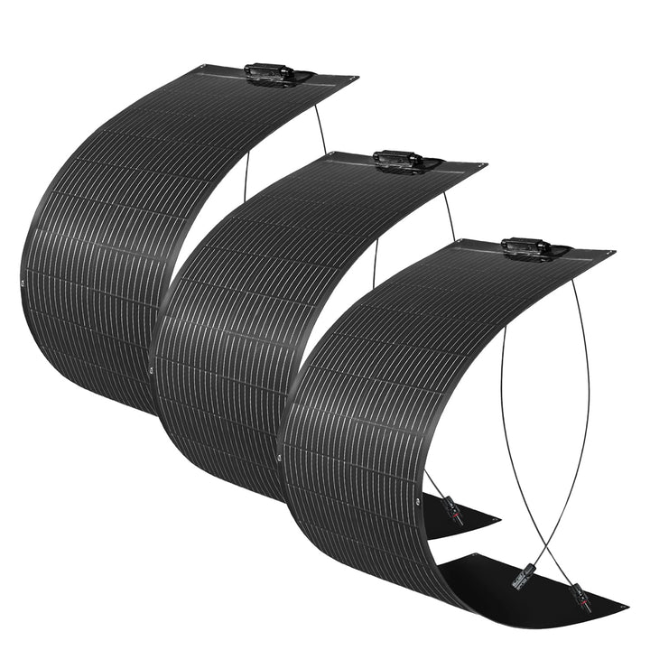 Solarpanel Flexibel 300W 12V, Flexibles Solarpanel Schmal Lang Schwarz, Solarmodul Flexibel Wohnmobi