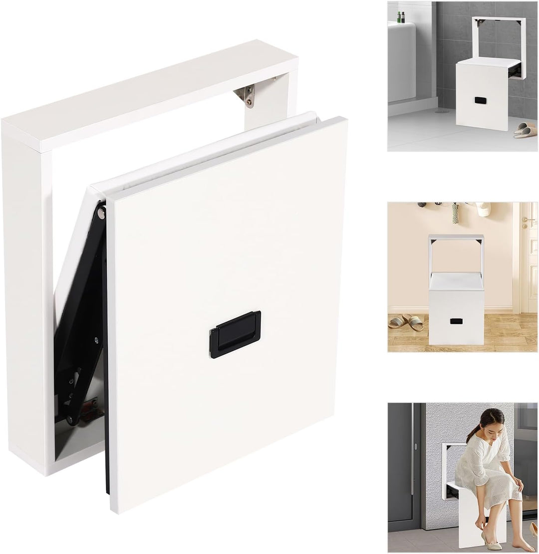 DHQCQL Wandklappstuhl, Klappstuhl Wandmontage, 7.5cm Gefaltete Dicke, Schnelle Schuhwechsel oder Ruh