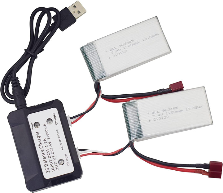 ZYGY 2St. 7.4V 1700mAh Lithium akku & 2in1 Ladegerät für 9200 9200E 9205E 9202E 9203E 9204E 9206E HB