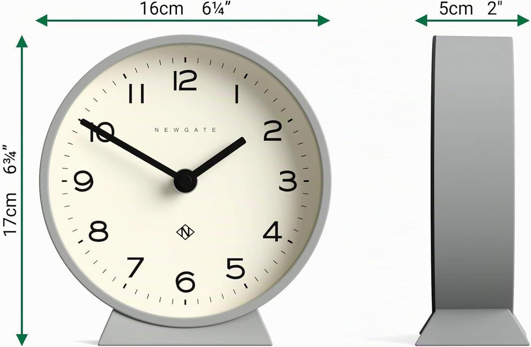 NEWGATE® M Mantel - Silent Sweep Kaminuhr - 'No Tick' - Moderne Kaminuhr - Kleine Uhr - Wohnzimmeruh