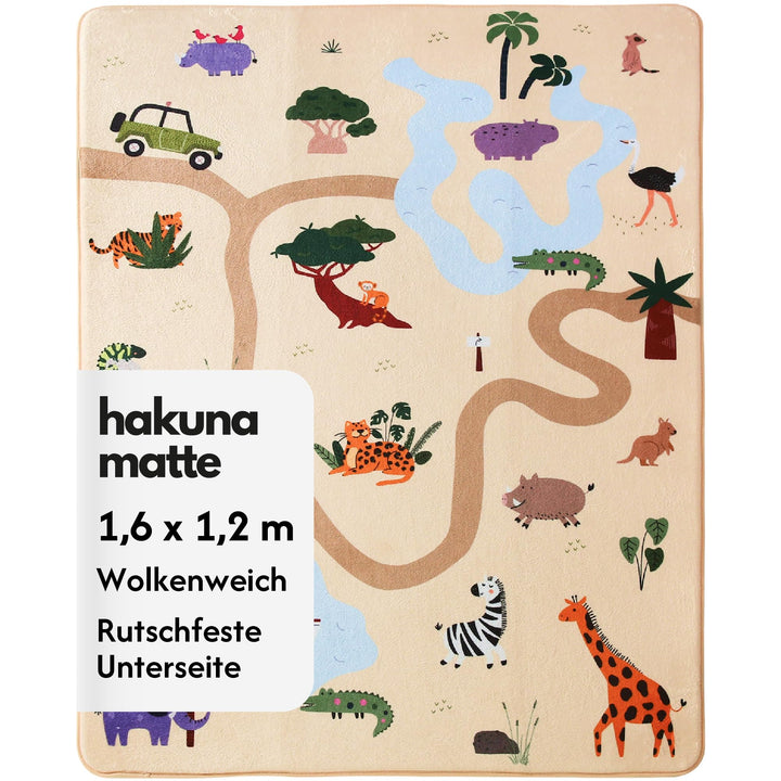Wolkenweiche Matte Baby 160x120x1,5cm – Kinderzimmer Teppich mit hochwertigem Memory-Schaum – Krabbe
