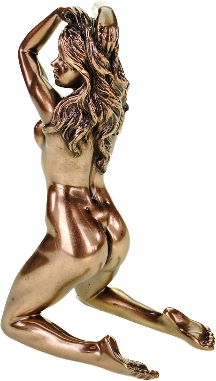 Veronese by Joh. Vogler GmbH Weiblicher Akt Harmonie Frau kniet Arme am Kopf bronziert Figur Skulptu